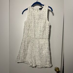 White Crochet Romper